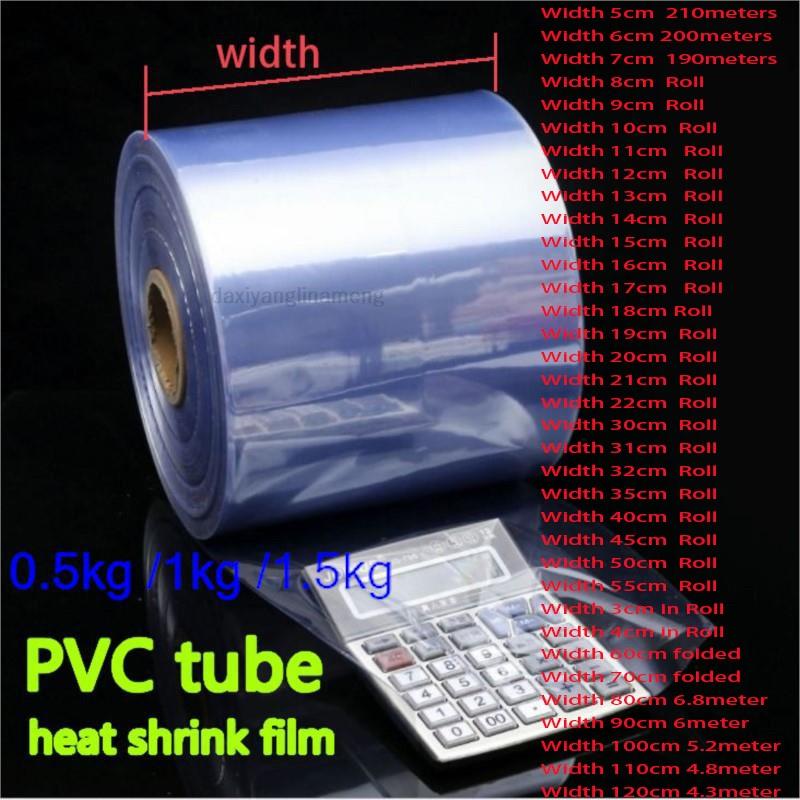 Cellophane Wrap Clear - 0.5-1.5kg PVC Termoretraibile Continua Tubo Pellicola