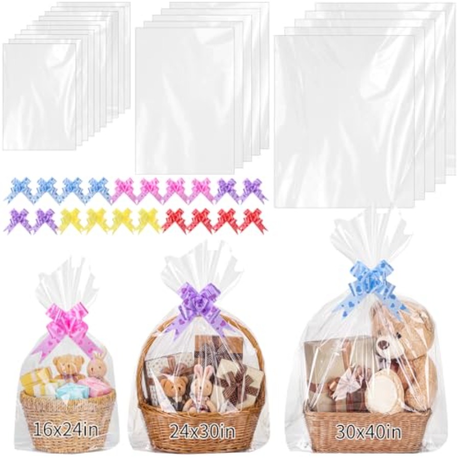 Cellophane Wrap Clear - 20 Sacchetti Grandi in Cellophane, 3