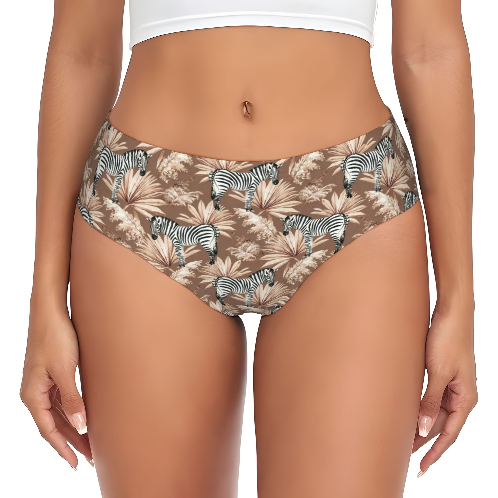 Palm Leaf Dried - Slip da donna elasticizzati con stampa