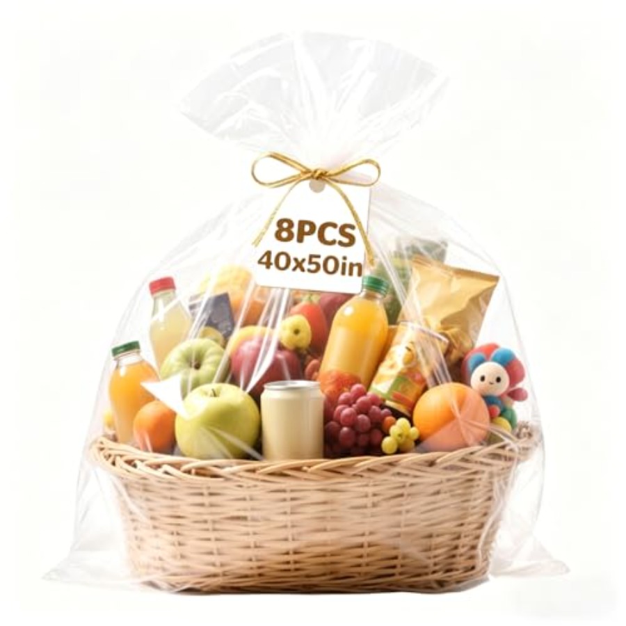 Cellophane Wrap Clear - 8 sacchetti grandi in cellophane, involucro